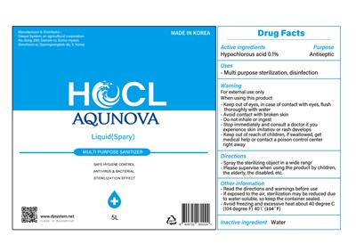 5000ml Ndc: 80542-201-08 Label (08 Aqunova. Water Innovation 5000ml Label)
